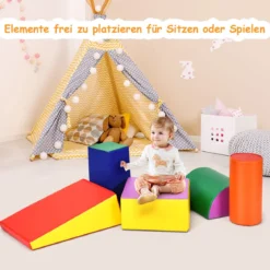5 TLG. Schaumstoffbausteine Riesenbausteine zum Toben & Klettern Großbausteine Softbausteine