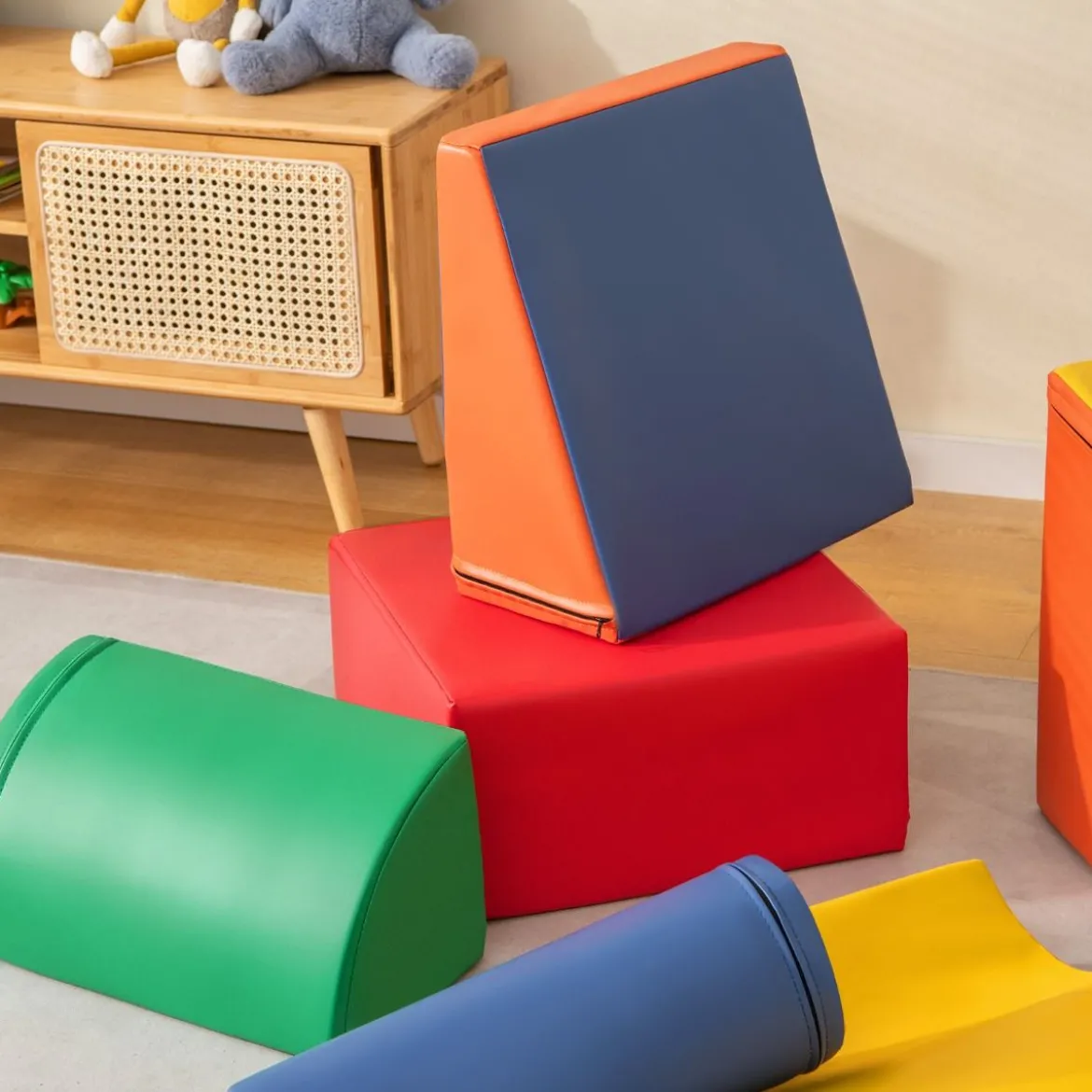 7 TLG. Schaumstoffbausteine zum Toben & Klettern Riesenbausteine aus Schaumstoff Softbausteine