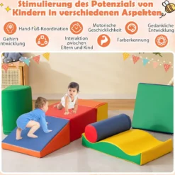7 TLG. Schaumstoffbausteine zum Toben & Klettern Riesenbausteine aus Schaumstoff Softbausteine