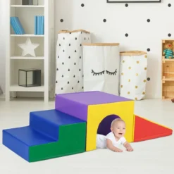 4 TLG. Schaumstoffbausteine zum Klettern & Toben Softbausteine Riesenbausteine Bauklötze mit Klettverschlüsse