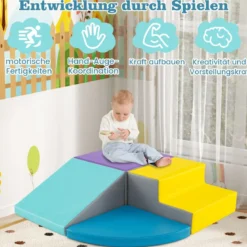 4 TLG. Schaumstoffbausteine zum Toben & Klettern Riesenbausteine Großbausteine