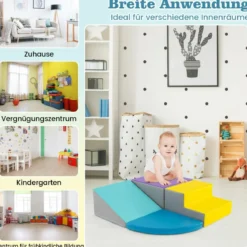 4 TLG. Schaumstoffbausteine zum Toben & Klettern Riesenbausteine Großbausteine