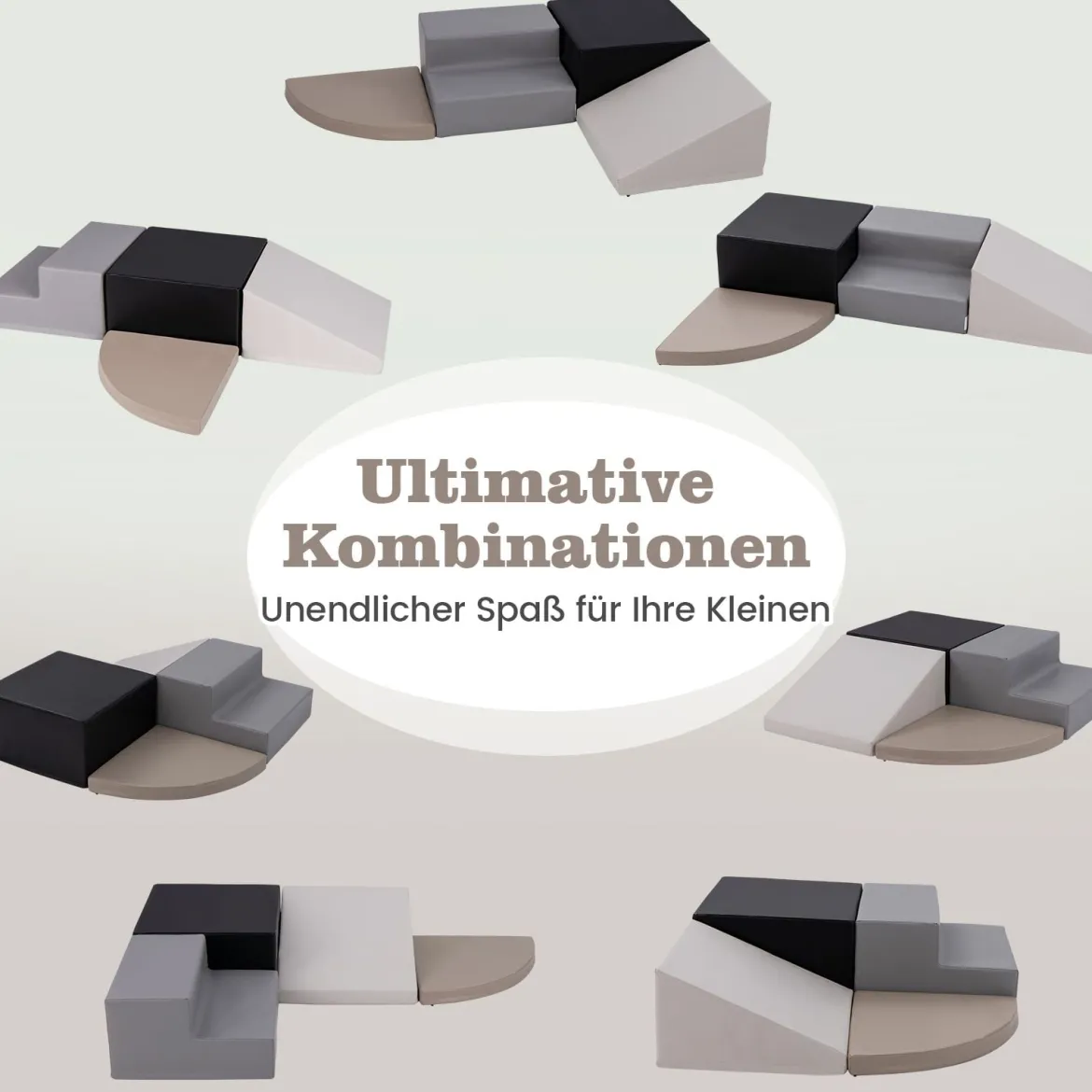 4 TLG. Schaumstoffbausteine zum Toben & Klettern Riesenbausteine Großbausteine
