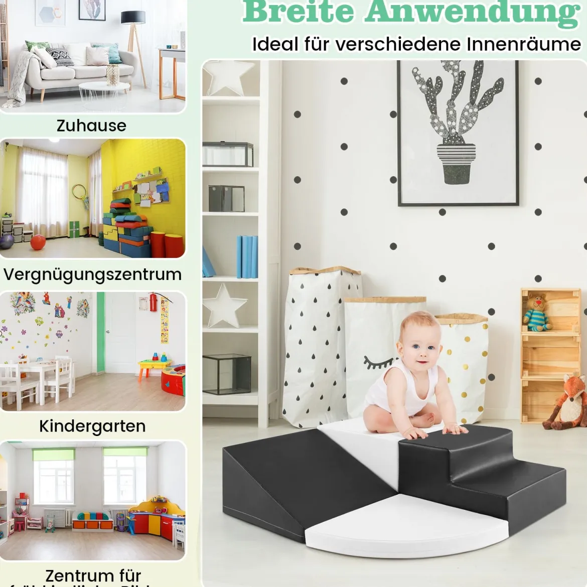 4 TLG. Schaumstoffbausteine zum Toben & Klettern Riesenbausteine Großbausteine