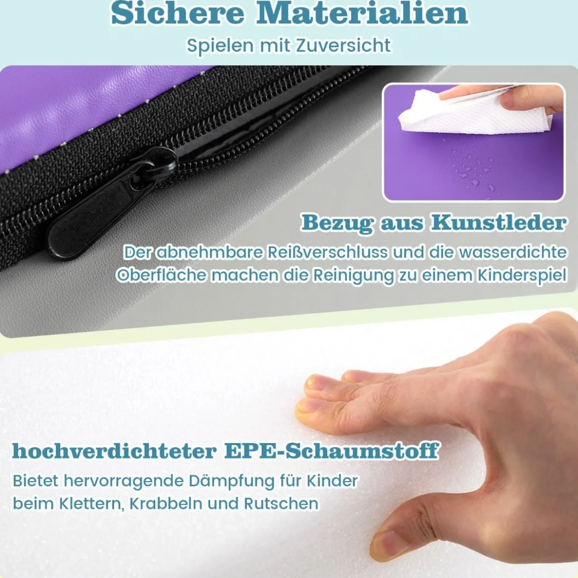 4 TLG. Schaumstoffbausteine zum Toben & Klettern Riesenbausteine Großbausteine