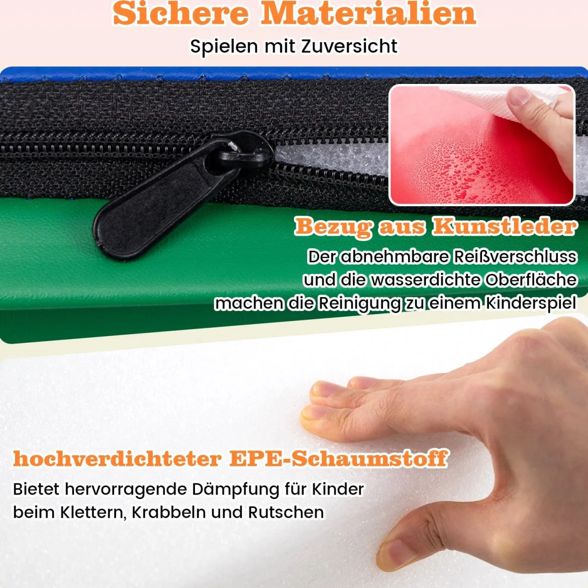 4 TLG. Schaumstoffbausteine zum Toben & Klettern Riesenbausteine Großbausteine