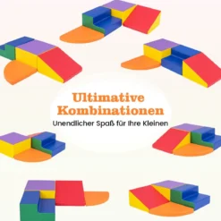 4 TLG. Schaumstoffbausteine zum Toben & Klettern Riesenbausteine Großbausteine