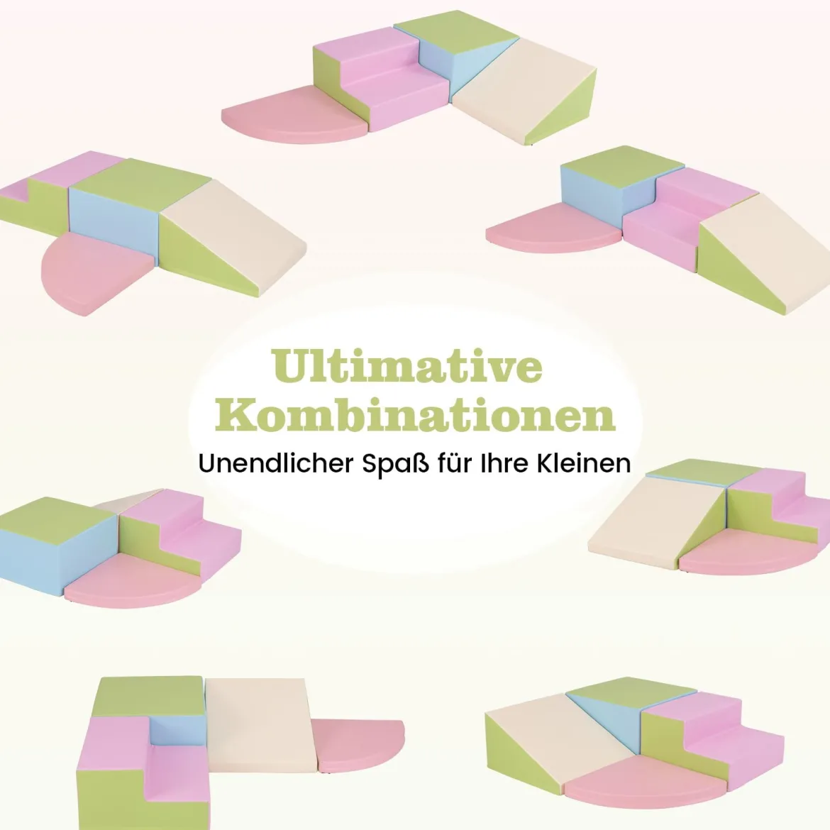 4 TLG. Schaumstoffbausteine zum Toben & Klettern Riesenbausteine Großbausteine