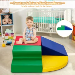 4 TLG. Schaumstoffbausteine zum Toben & Klettern Riesenbausteine Großbausteine