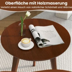 3 tlg. Sessel mit Beistelltisch Gepolstertes Loungesessel Set Kleiner Tisch mit 2 Stühlen Beige