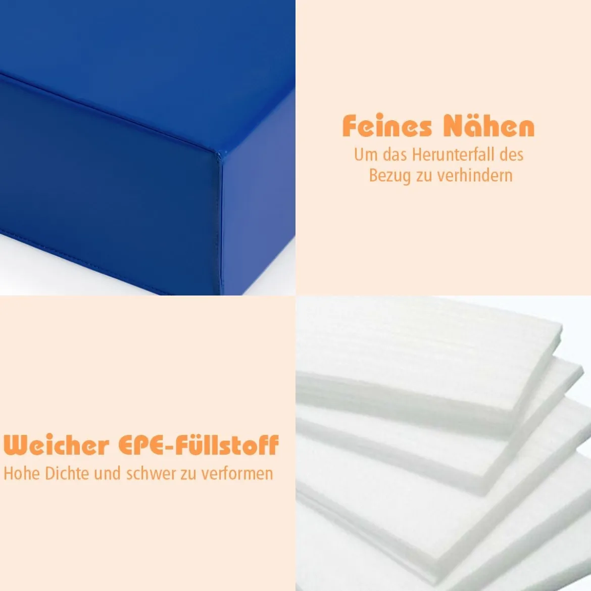 6 tlg. Softbausteine Kinder Großbausteine Riesenbausteine Schaumstoffbausteine Braun