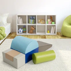 6 tlg. Softbausteine Kinder Großbausteine Riesenbausteine Schaumstoffbausteine Braun