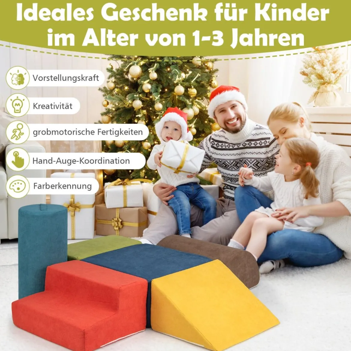 6-TLG. Softbausteine zum Klettern & Krabbeln Schaumstoffbausteine Riesenbausteine