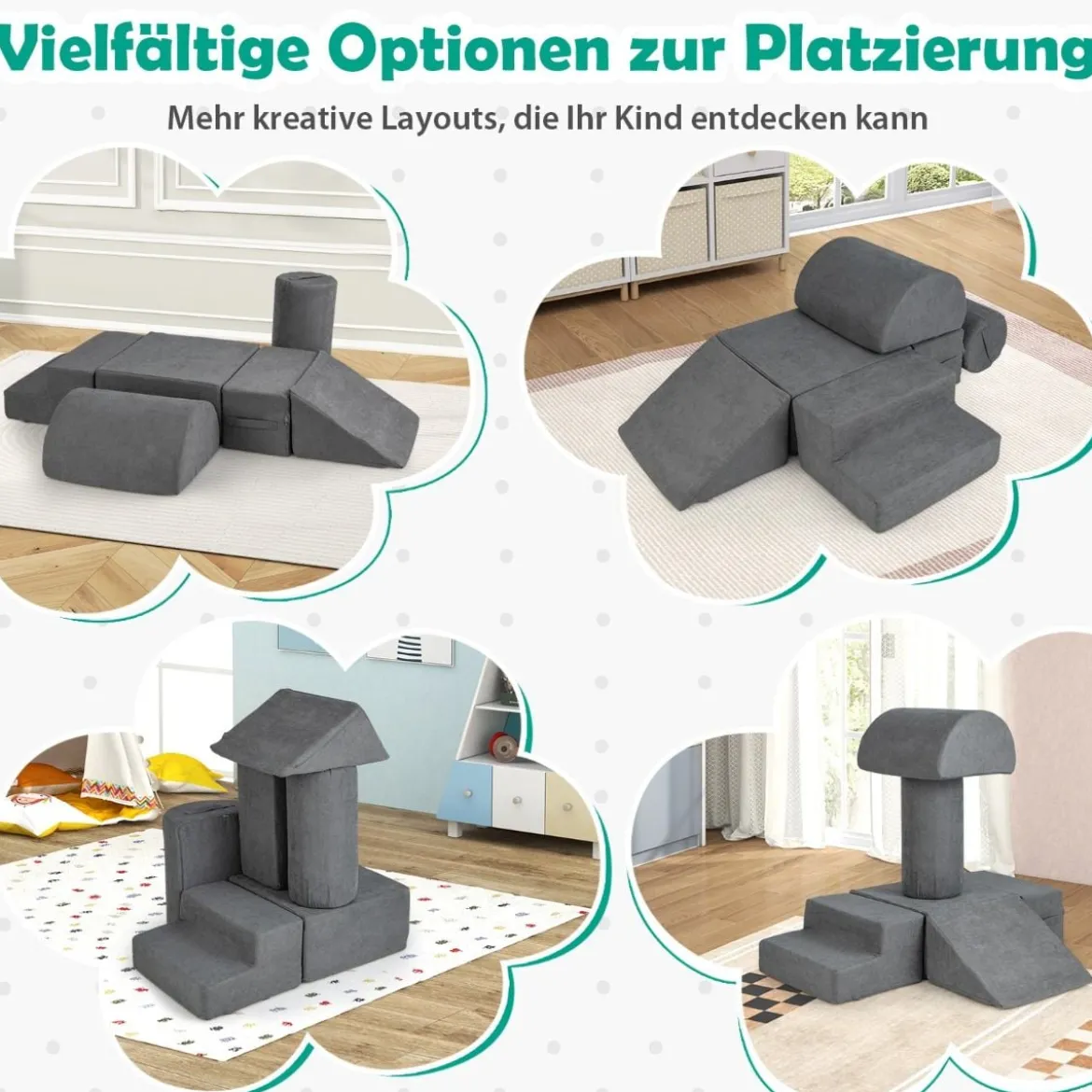6-TLG. Softbausteine zum Klettern & Krabbeln Schaumstoffbausteine Riesenbausteine