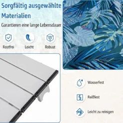 3 tlg. Strandstuhl & Tisch Set mit Verstellbarer Rückenlehne Outdoor Liegestühle