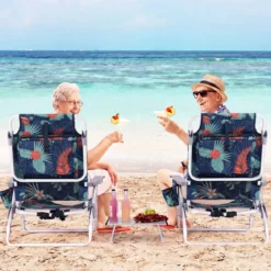 3 tlg. Strandstuhl & Tisch Set mit Verstellbarer Rückenlehne Outdoor Liegestühle