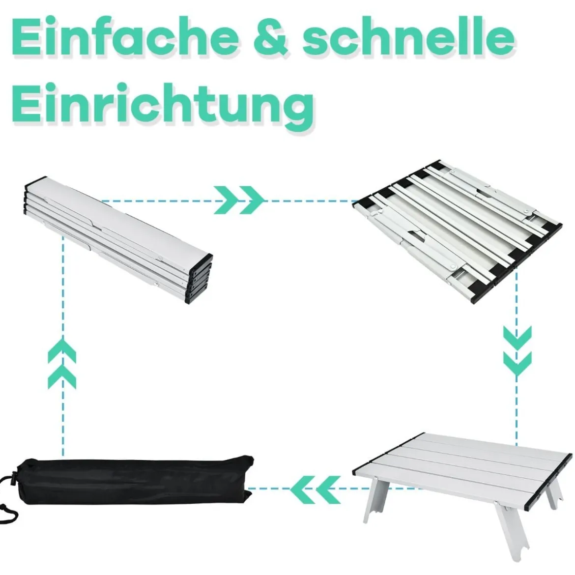 3 tlg. Strandstuhl & Tisch Set mit Verstellbarer Rückenlehne Outdoor Liegestühle