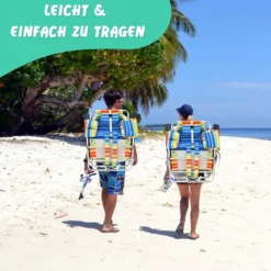 3 tlg. Strandstuhl & Tisch Set mit Verstellbarer Rückenlehne Outdoor Liegestühle