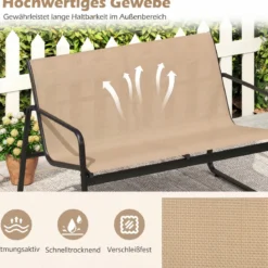 4 TLG. Terrassenmöbel-Set mit Kaffeetisch aus Gehärtetem Glas Sitzgruppe Sofagarnitur Braun/Schwarz