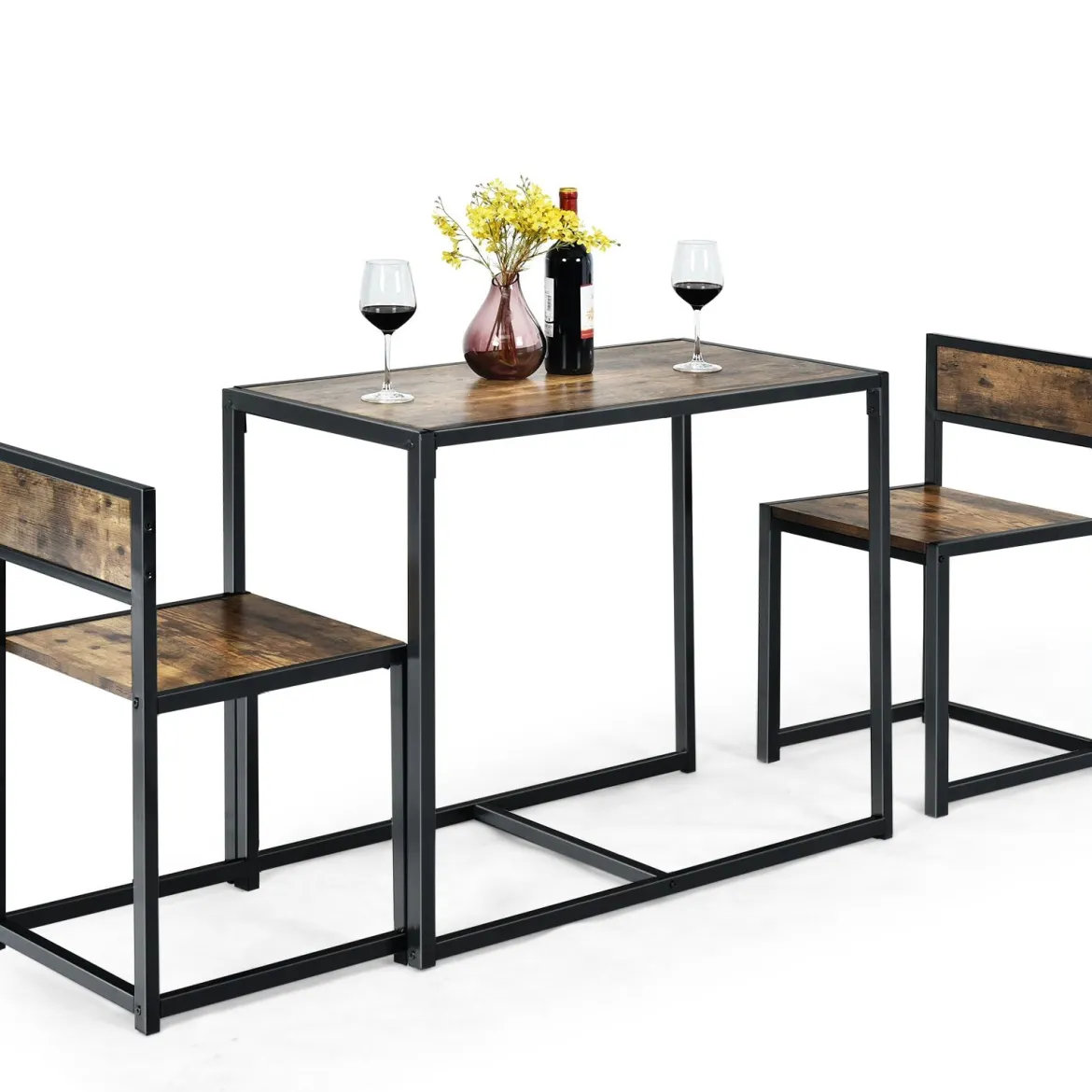 3 tlg. Tischgruppe Essgruppe Bartisch-Set Küchentisch Esstisch Tisch + 2 Stühle Antik
