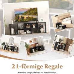 2 tlg. TV-Schrank Freie Kombination Fernsehtisch für Fernseher bis zu 60 Zoll Fernsehschrank