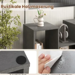 2 tlg. TV-Schrank Freie Kombination Fernsehtisch für Fernseher bis zu 60 Zoll Fernsehschrank