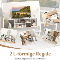 2 tlg. TV-Schrank Freie Kombination Fernsehtisch für Fernseher bis zu 60 Zoll Fernsehschrank