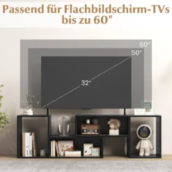 2 tlg. TV-Schrank Freie Kombination Fernsehtisch für Fernseher bis zu 60 Zoll Fernsehschrank