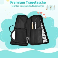 32 Tönen Xylophon Glockenspiel mit Verstellbarem Ständer & Schlägeln und Tragetasche Alu