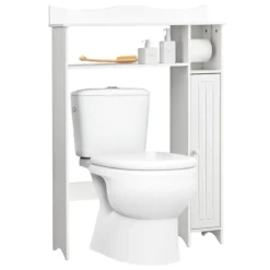 Toilettenregal Überbauregal Badezimmerregal Toilettenschrank Weiß