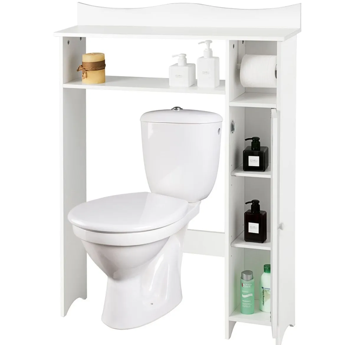 Toilettenregal Überbauregal Badezimmerregal Toilettenschrank Weiß