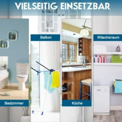 Toilettenschrank Badezimmer Regal Toilettenregal Waschmaschinenschrank mit 3 Regalen Weiß 60 x 22 x 170,5 cm
