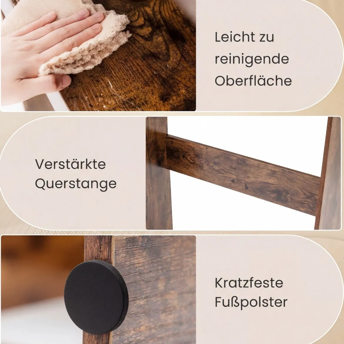 Toilettenschrank Badezimmer-Organizer im Bauernhausstil mit Schiebetür im Scheunentor-Design Braun