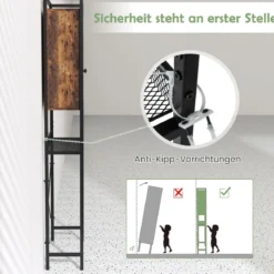 Toilettenschrank mit Doppeltür Badezimmerregal Waschmaschinenregal 60 x 24 x 172 cm Braun