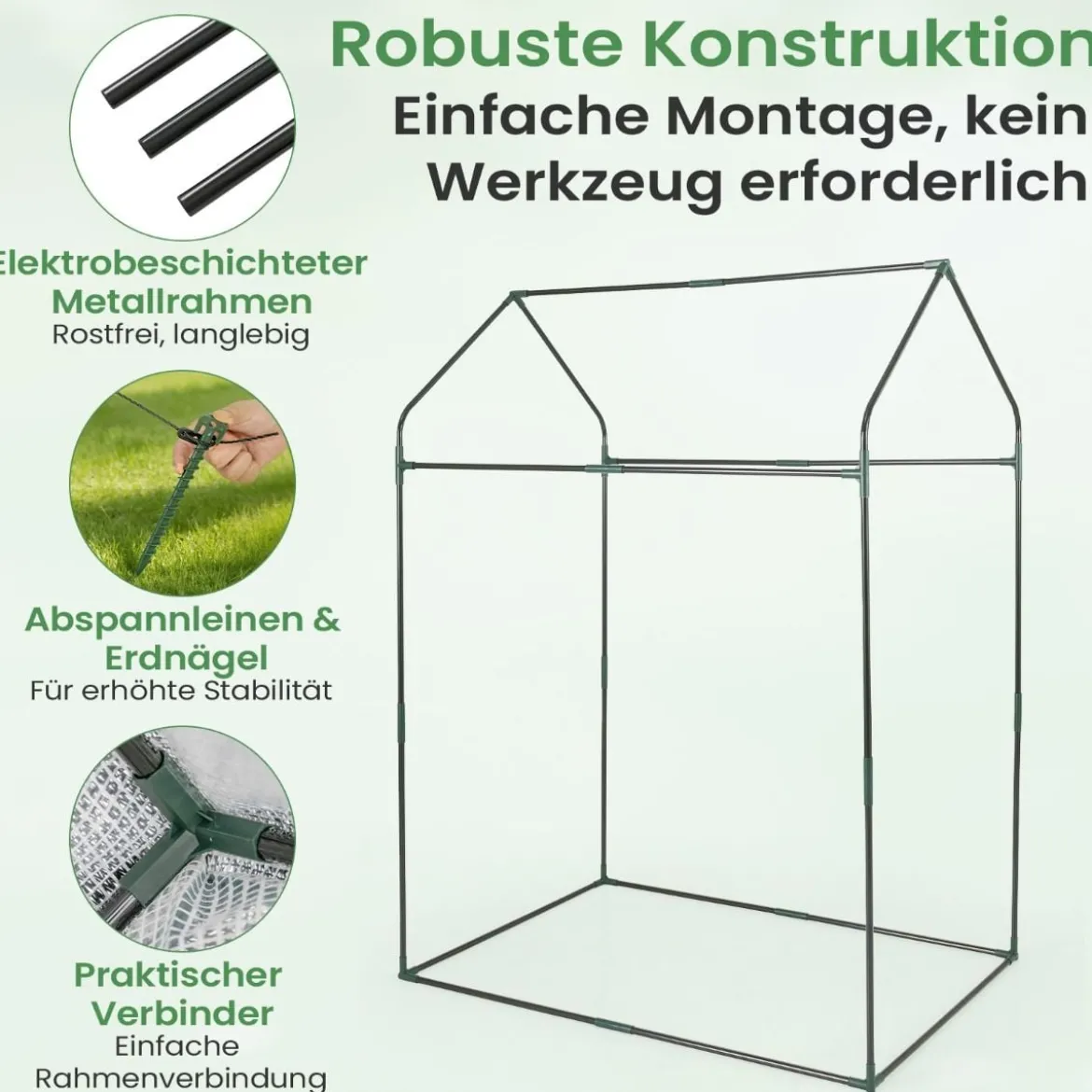 Tomatengewächshaus klein 129 x 80 x 173 cm Tragbarer Foliengewächshaus mit Schwarzem Sonnenschutznetz