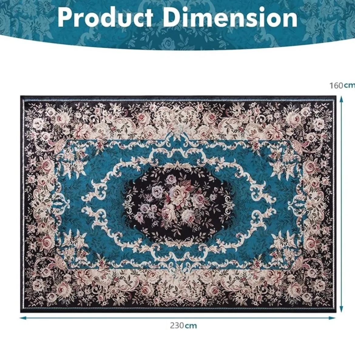 Traditioneller Teppich für Wohnzimmer Ästhetischer Teppich 230 x 160 cm