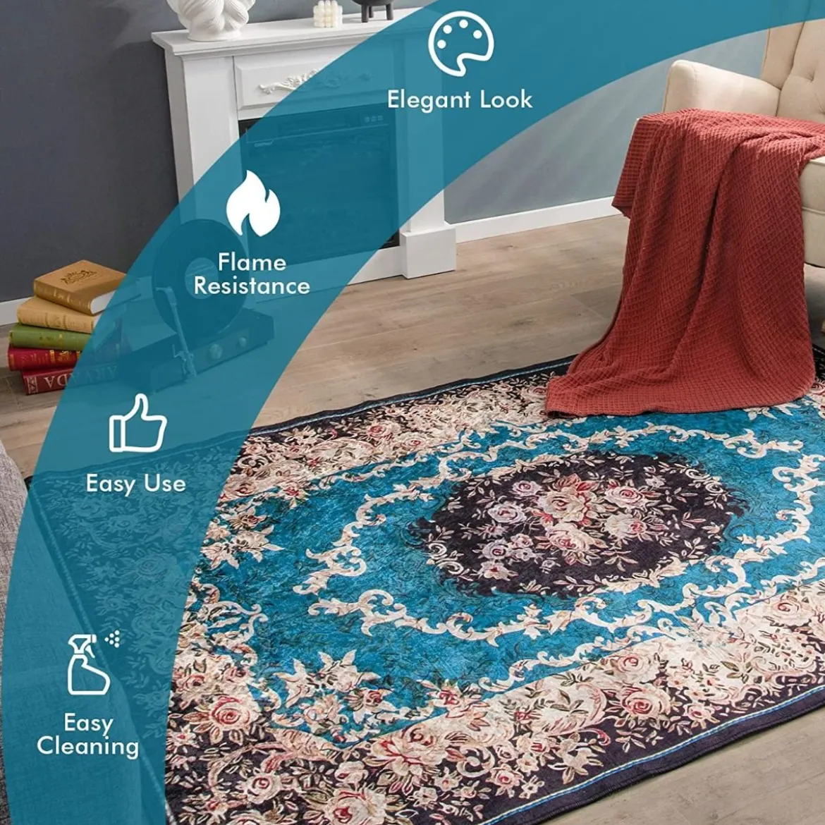 Traditioneller Teppich für Wohnzimmer Ästhetischer Teppich 230 x 160 cm