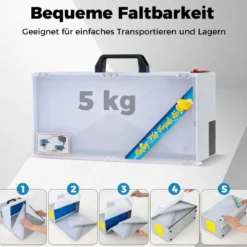 Tragbare Airbrush Absauganlage mit 3 LED-Lichtern & 19 cm Drehteller Beleuchteter Malstation