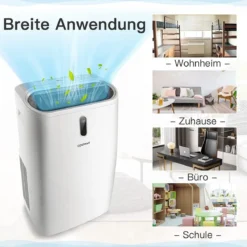 Tragbare 5 in 1 Klimaanlage 12000 BTU Heiz&Kühl&Ventilator&Entfeucht Entfeuchter 44,5 x 39 x 77 cm Weiß