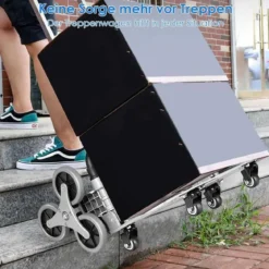 Tragbarer faltbarer Handwagen Handkarre Transportkarre Sackkarre Schwarz + Silber