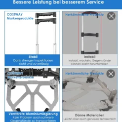 Tragbarer faltbarer Handwagen Handkarre Transportkarre Sackkarre Schwarz + Silber