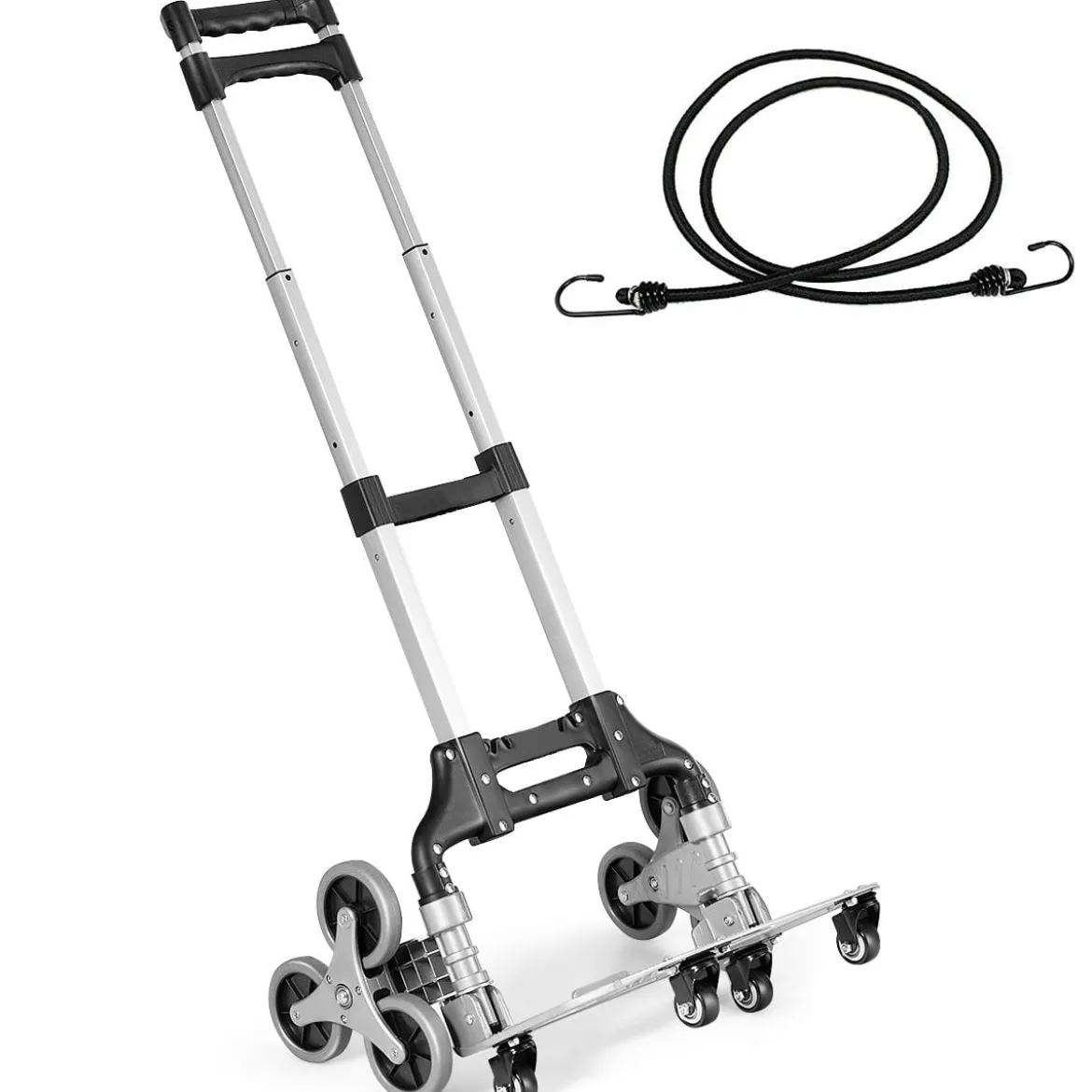 Tragbarer faltbarer Handwagen Handkarre Transportkarre Sackkarre Schwarz + Silber