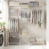 Tragbarer Kleiderschrank wandelbarer Kleiderorganizer mit L-Form & horizontaler Montage Weiß