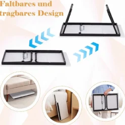 Tragbarer Laptoptisch Klappbarer Computerständer für Sofa & Bett Multifunktionaler Laptoptisch Weiß