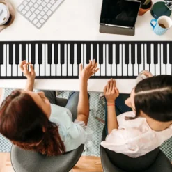 Tragbares 88 Tasten Roll Up Piano mit 128 Rhythmen & MIDI-Bluetooth Silikon Schwarz