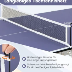 Tragbares Tischtennistisch-Set mit Netz & 2 Schlägern & 3 Bällen Mini Tischtennistisch