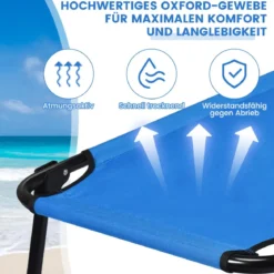 Tragbares zusammenklappbares Campingbett 190 cm Langes Stoff-Schlafbett Blau