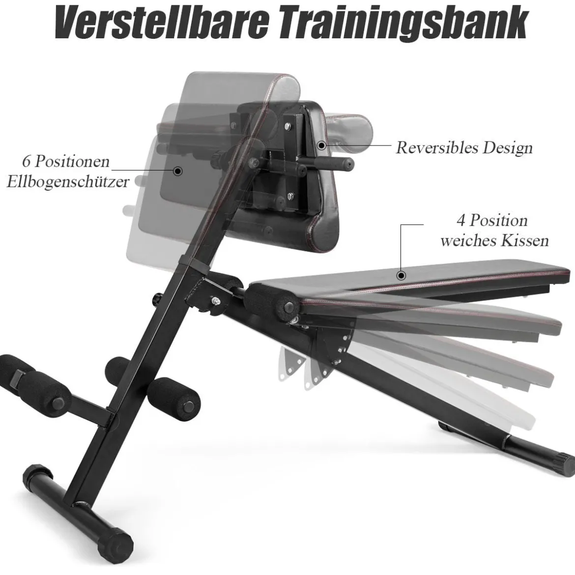 Trainingsbank Bauchtrainer Hantelbank Ganzkörper Schwarz