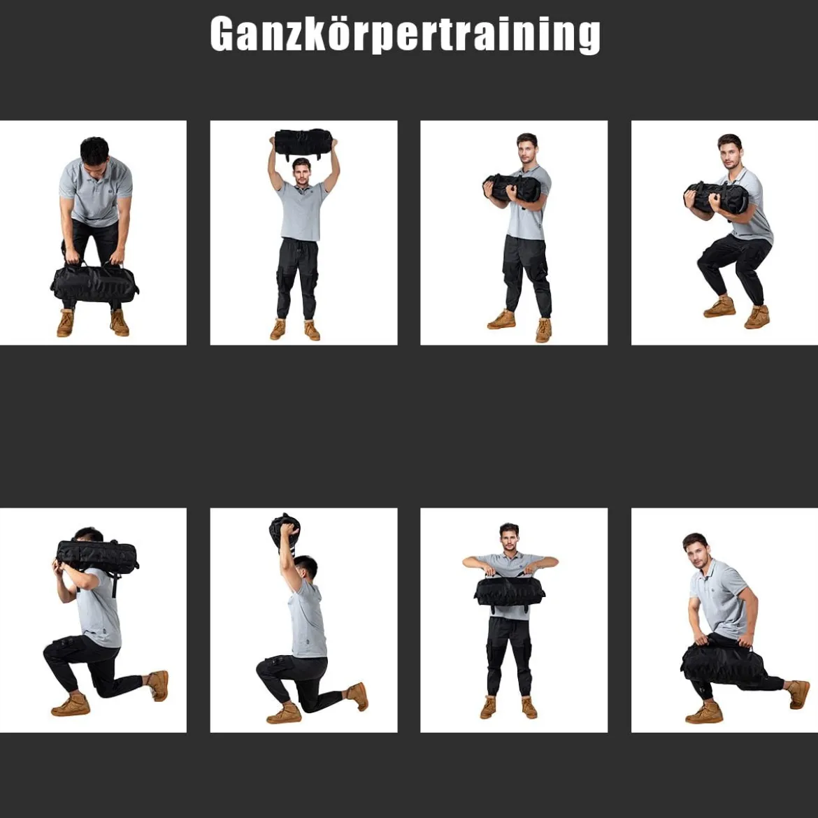 Trainings Sandbag Verstärkter Beanspruchbarer Trainings Gewichtssack mit Gewichtsbeutel 4,5 kg bis 18 kg
