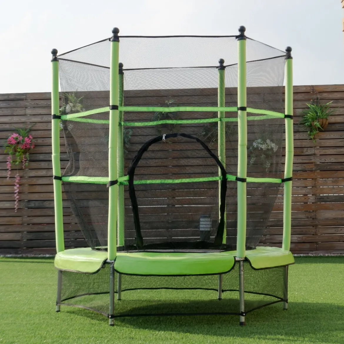 Trampolin Gartentrampolin Kindertrampolin Outdoor Trampolin mit Sicherheitsnetz Ø 140 cm